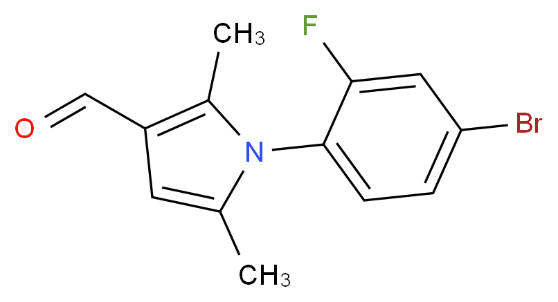1-(4-bromo-2-fluorophenyl)-2,5-dimethyl-1H-pyrrole-3-carbaldehyde_Molecular_structure_CAS_)