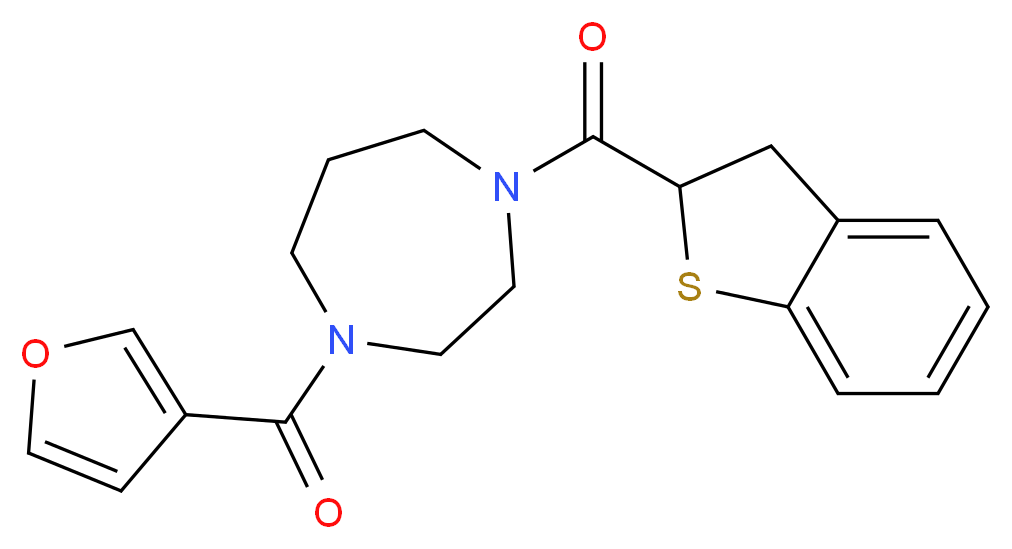 1-(2,3-dihydro-1-benzothien-2-ylcarbonyl)-4-(3-furoyl)-1,4-diazepane_Molecular_structure_CAS_)