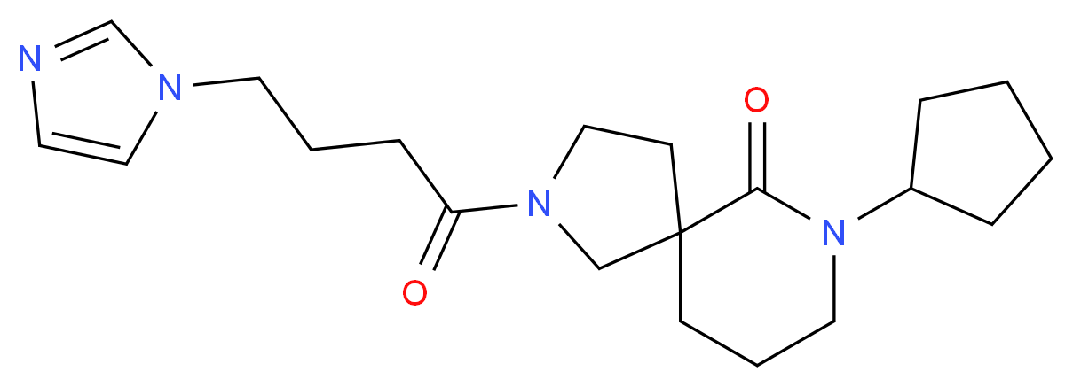 7-cyclopentyl-2-[4-(1H-imidazol-1-yl)butanoyl]-2,7-diazaspiro[4.5]decan-6-one_Molecular_structure_CAS_)