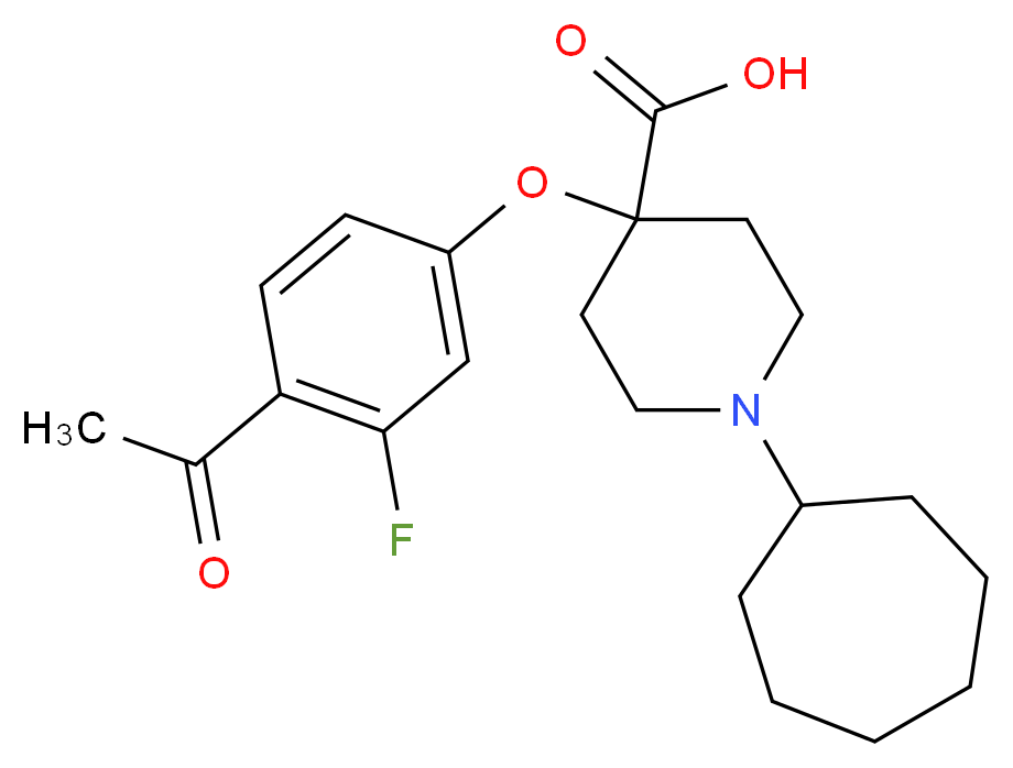 4-(4-acetyl-3-fluorophenoxy)-1-cycloheptylpiperidine-4-carboxylic acid_Molecular_structure_CAS_)