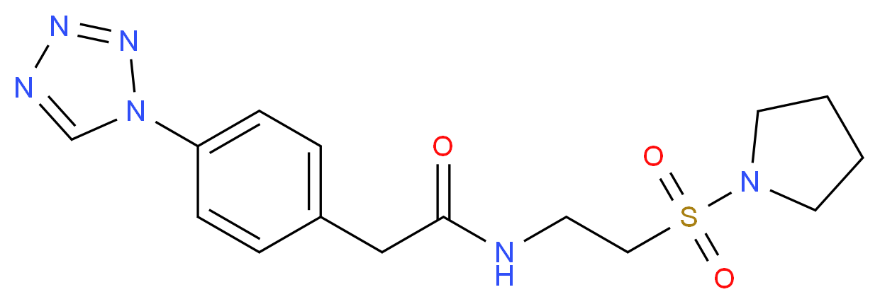 N-[2-(pyrrolidin-1-ylsulfonyl)ethyl]-2-[4-(1H-tetrazol-1-yl)phenyl]acetamide_Molecular_structure_CAS_)