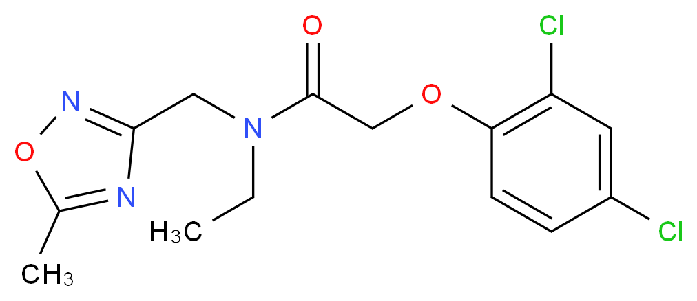 2-(2,4-dichlorophenoxy)-N-ethyl-N-[(5-methyl-1,2,4-oxadiazol-3-yl)methyl]acetamide_Molecular_structure_CAS_)