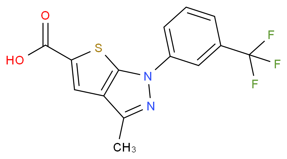 3-Methyl-1-(3-trifluoromethyl-phenyl)-1H-thieno[2,3-c]pyrazole-5-carboxylic acid_Molecular_structure_CAS_)