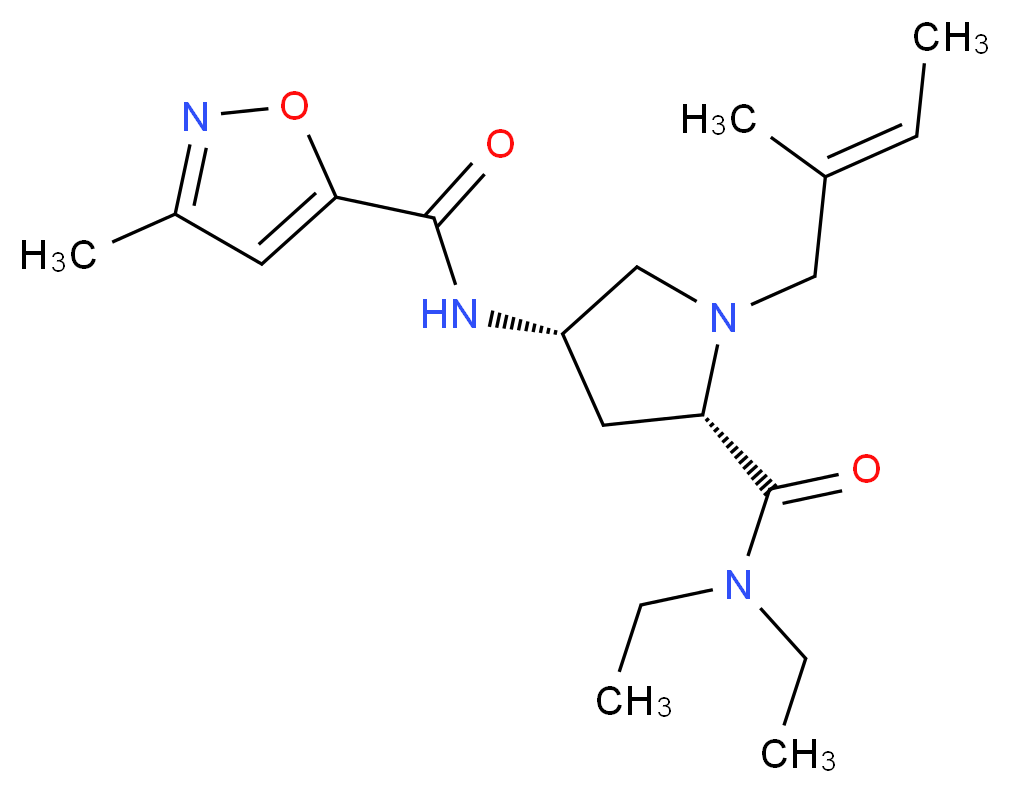 (4S)-N,N-diethyl-1-[(2E)-2-methylbut-2-en-1-yl]-4-{[(3-methylisoxazol-5-yl)carbonyl]amino}-L-prolinamide_Molecular_structure_CAS_)