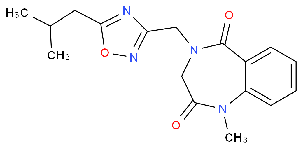 4-[(5-isobutyl-1,2,4-oxadiazol-3-yl)methyl]-1-methyl-3,4-dihydro-1H-1,4-benzodiazepine-2,5-dione_Molecular_structure_CAS_)