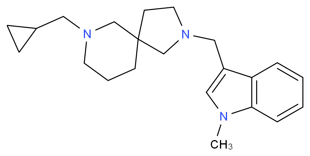 7-(cyclopropylmethyl)-2-[(1-methyl-1H-indol-3-yl)methyl]-2,7-diazaspiro[4.5]decane_Molecular_structure_CAS_)