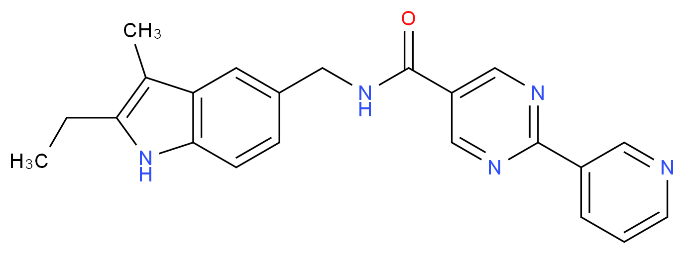 N-[(2-ethyl-3-methyl-1H-indol-5-yl)methyl]-2-pyridin-3-ylpyrimidine-5-carboxamide_Molecular_structure_CAS_)