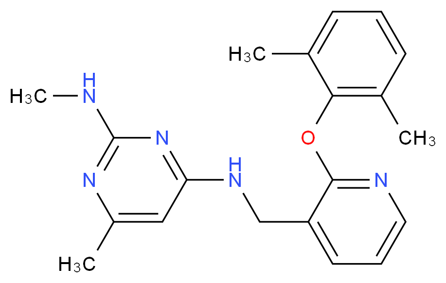 N~4~-{[2-(2,6-dimethylphenoxy)pyridin-3-yl]methyl}-N~2~,6-dimethylpyrimidine-2,4-diamine_Molecular_structure_CAS_)