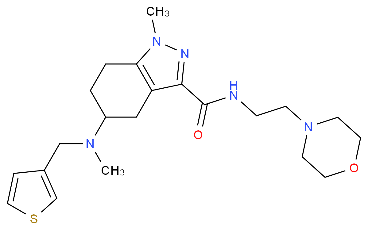 1-methyl-5-[methyl(3-thienylmethyl)amino]-N-[2-(4-morpholinyl)ethyl]-4,5,6,7-tetrahydro-1H-indazole-3-carboxamide_Molecular_structure_CAS_)
