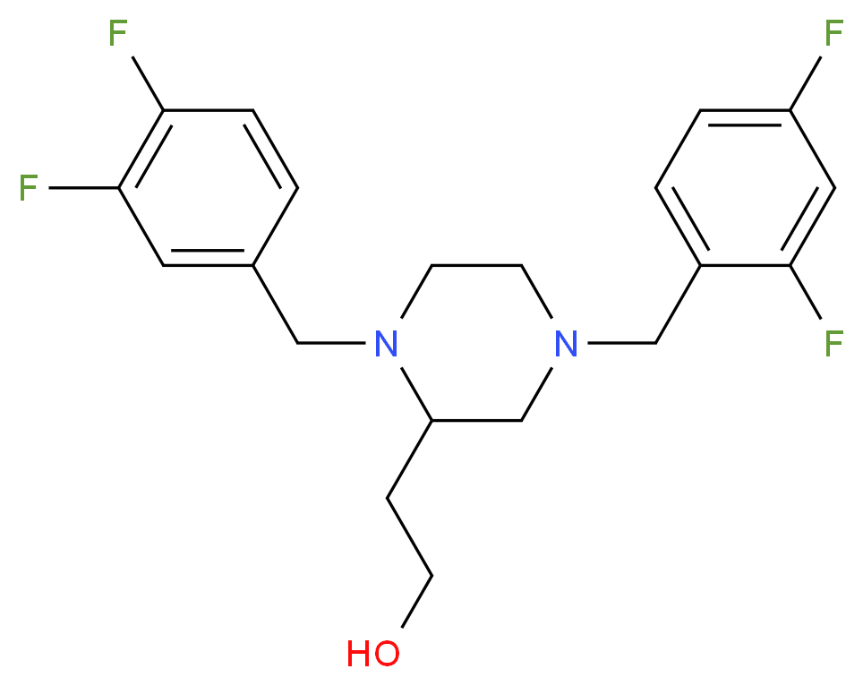 2-[4-(2,4-difluorobenzyl)-1-(3,4-difluorobenzyl)-2-piperazinyl]ethanol_Molecular_structure_CAS_)