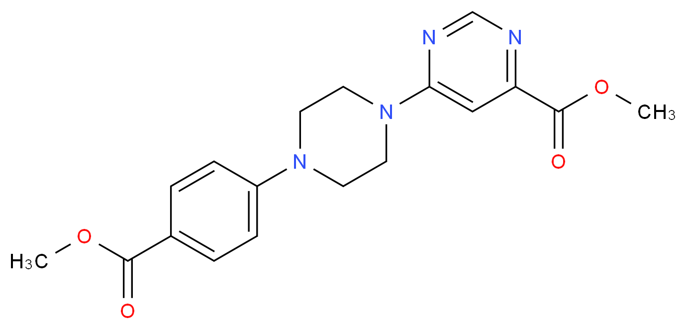 methyl 6-{4-[4-(methoxycarbonyl)phenyl]-1-piperazinyl}-4-pyrimidinecarboxylate_Molecular_structure_CAS_)