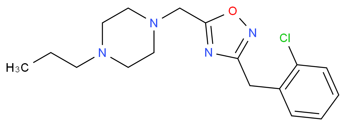 1-{[3-(2-chlorobenzyl)-1,2,4-oxadiazol-5-yl]methyl}-4-propylpiperazine_Molecular_structure_CAS_)