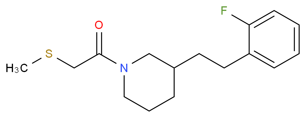 3-[2-(2-fluorophenyl)ethyl]-1-[(methylthio)acetyl]piperidine_Molecular_structure_CAS_)