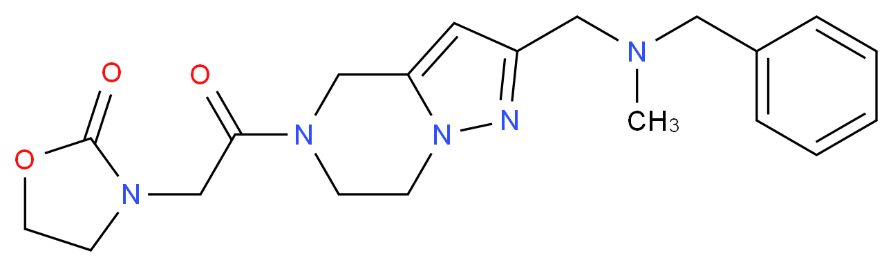 3-{2-[2-{[benzyl(methyl)amino]methyl}-6,7-dihydropyrazolo[1,5-a]pyrazin-5(4H)-yl]-2-oxoethyl}-1,3-oxazolidin-2-one_Molecular_structure_CAS_)