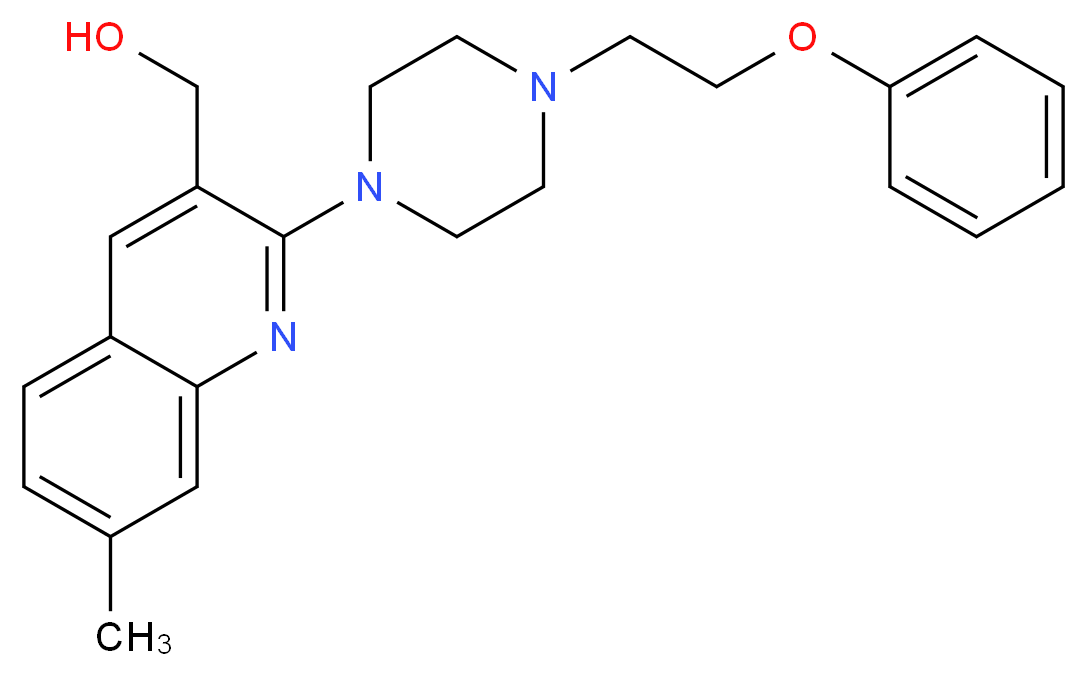 {7-methyl-2-[4-(2-phenoxyethyl)-1-piperazinyl]-3-quinolinyl}methanol_Molecular_structure_CAS_)