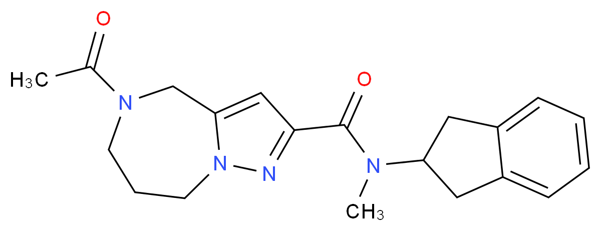 5-acetyl-N-(2,3-dihydro-1H-inden-2-yl)-N-methyl-5,6,7,8-tetrahydro-4H-pyrazolo[1,5-a][1,4]diazepine-2-carboxamide_Molecular_structure_CAS_)