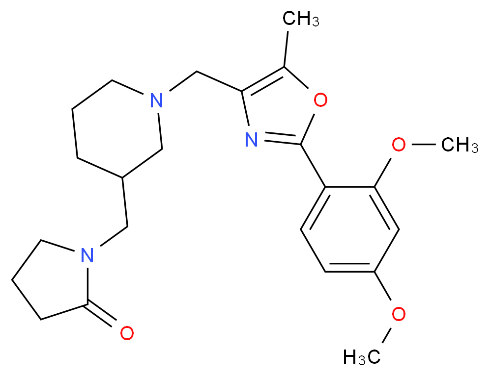 1-[(1-{[2-(2,4-dimethoxyphenyl)-5-methyl-1,3-oxazol-4-yl]methyl}-3-piperidinyl)methyl]-2-pyrrolidinone_Molecular_structure_CAS_)