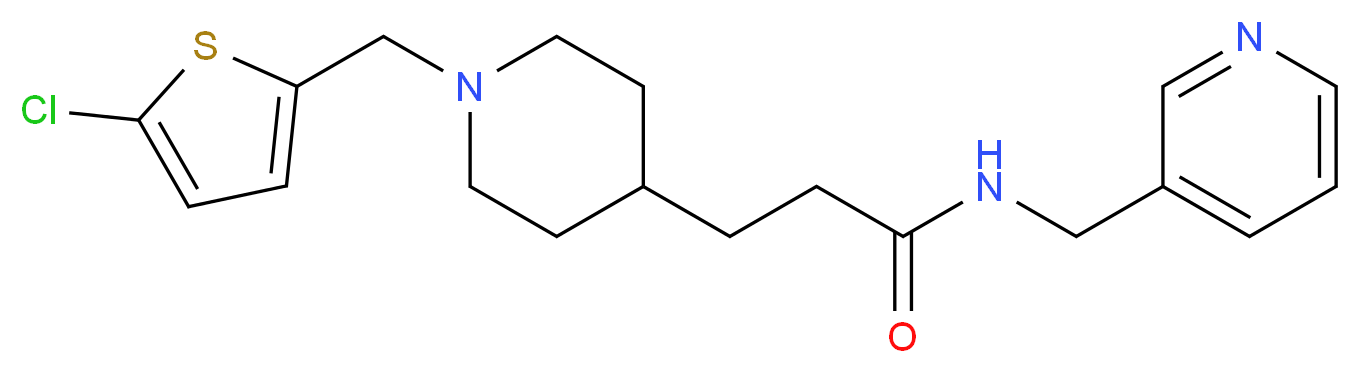 3-{1-[(5-chloro-2-thienyl)methyl]-4-piperidinyl}-N-(3-pyridinylmethyl)propanamide_Molecular_structure_CAS_)
