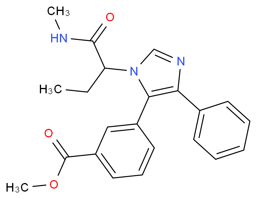methyl 3-(1-{1-[(methylamino)carbonyl]propyl}-4-phenyl-1H-imidazol-5-yl)benzoate_Molecular_structure_CAS_)