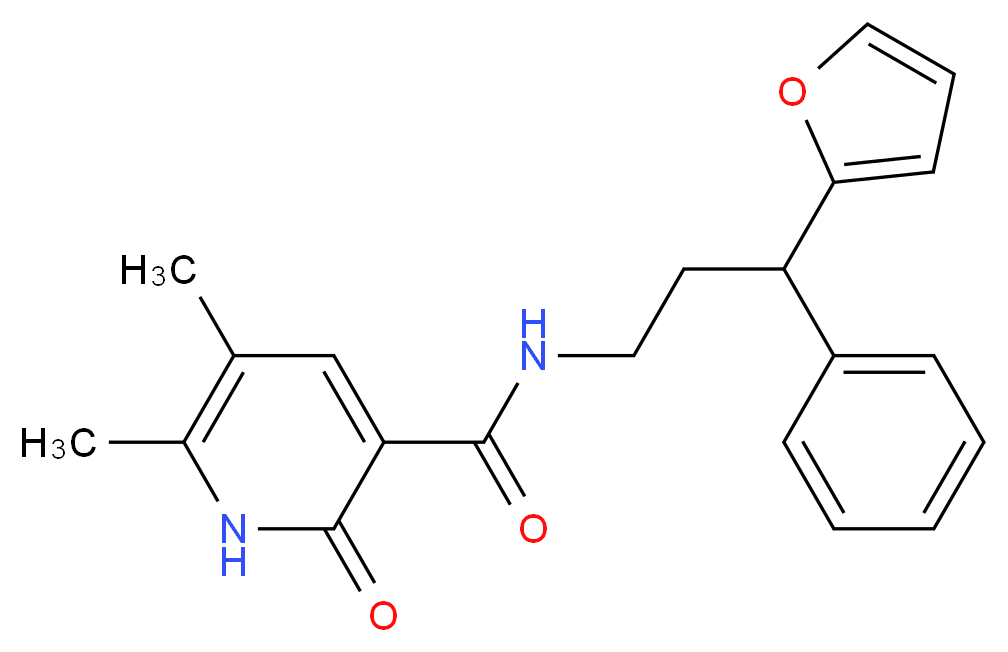 N-[3-(2-furyl)-3-phenylpropyl]-5,6-dimethyl-2-oxo-1,2-dihydro-3-pyridinecarboxamide_Molecular_structure_CAS_)