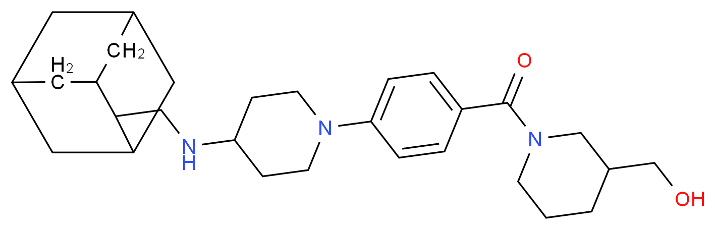 [1-(4-{4-[(2-adamantylmethyl)amino]-1-piperidinyl}benzoyl)-3-piperidinyl]methanol_Molecular_structure_CAS_)