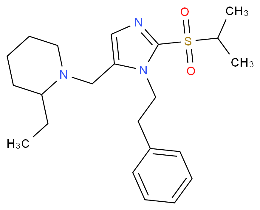 2-ethyl-1-{[2-(isopropylsulfonyl)-1-(2-phenylethyl)-1H-imidazol-5-yl]methyl}piperidine_Molecular_structure_CAS_)