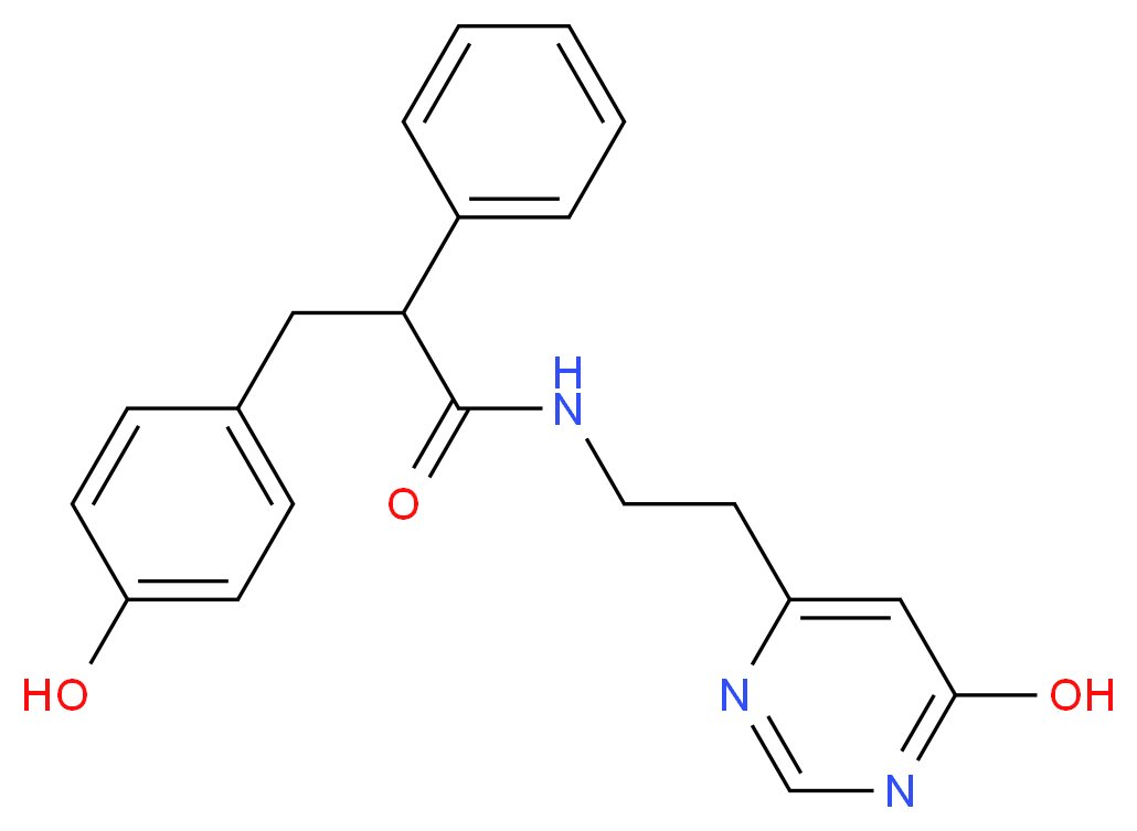 3-(4-hydroxyphenyl)-N-[2-(6-hydroxypyrimidin-4-yl)ethyl]-2-phenylpropanamide_Molecular_structure_CAS_)