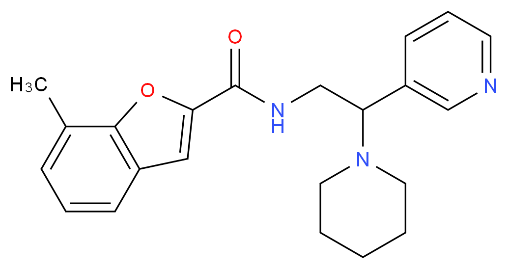 7-methyl-N-(2-piperidin-1-yl-2-pyridin-3-ylethyl)-1-benzofuran-2-carboxamide_Molecular_structure_CAS_)