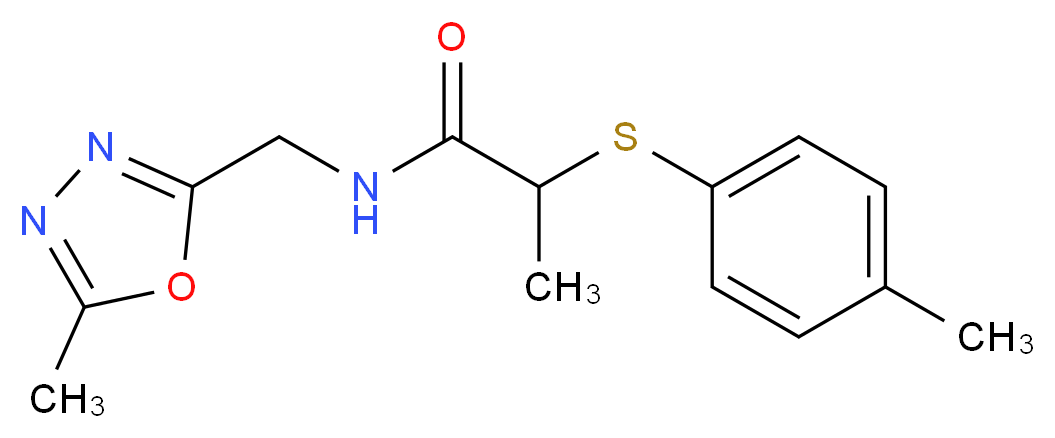 N-[(5-methyl-1,3,4-oxadiazol-2-yl)methyl]-2-[(4-methylphenyl)thio]propanamide_Molecular_structure_CAS_)