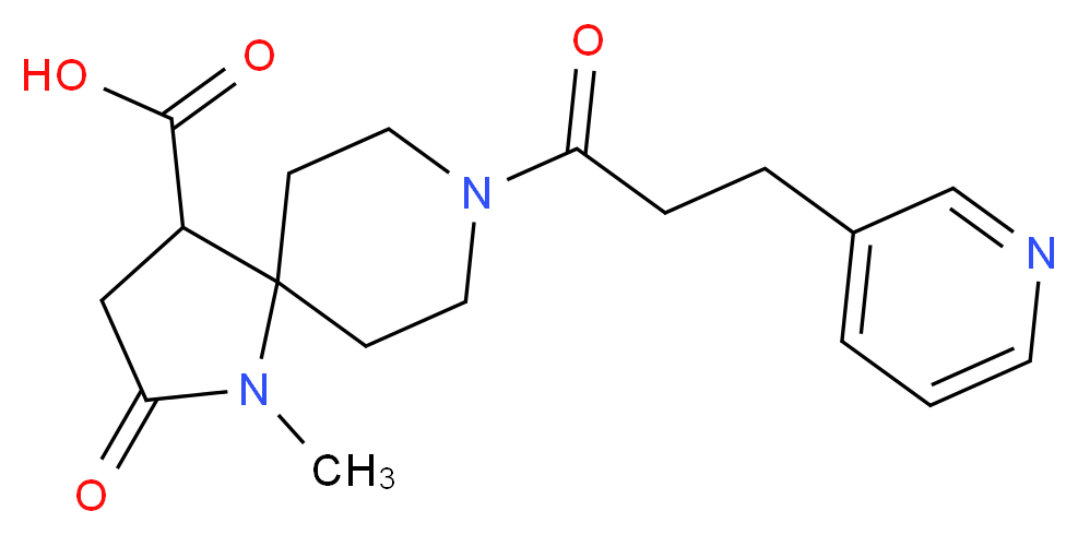 1-methyl-2-oxo-8-(3-pyridin-3-ylpropanoyl)-1,8-diazaspiro[4.5]decane-4-carboxylic acid_Molecular_structure_CAS_)