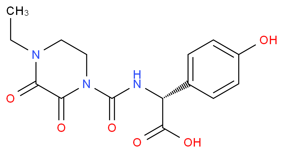 (R)-(-)-α-[[(4-Ethyl-2,3-dioxo-1-piperazinyl)carbonyl]amino]-4-hydroxybenzeneacetic acid_Molecular_structure_CAS_62893-24-7)