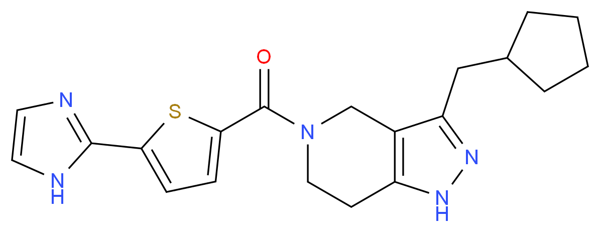 3-(cyclopentylmethyl)-5-{[5-(1H-imidazol-2-yl)-2-thienyl]carbonyl}-4,5,6,7-tetrahydro-1H-pyrazolo[4,3-c]pyridine_Molecular_structure_CAS_)