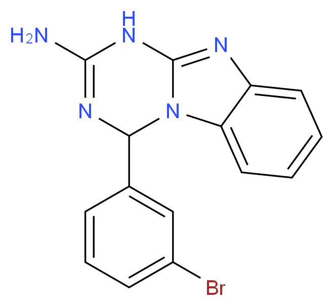 4-(3-Bromophenyl)-1,4-dihydro[1,3,5]triazino-[1,2-a]benzimidazol-2-amine_Molecular_structure_CAS_)