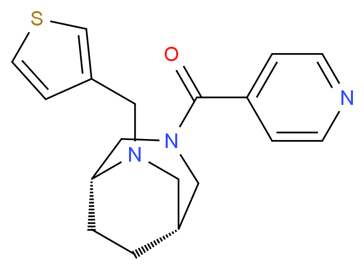 (1R*,5R*)-3-isonicotinoyl-6-(3-thienylmethyl)-3,6-diazabicyclo[3.2.2]nonane_Molecular_structure_CAS_)
