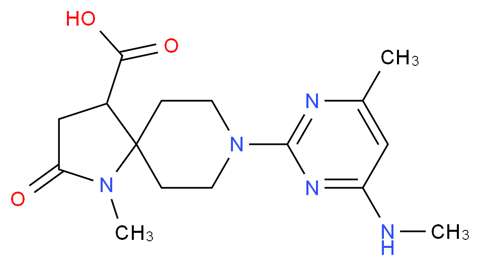 1-methyl-8-[4-methyl-6-(methylamino)pyrimidin-2-yl]-2-oxo-1,8-diazaspiro[4.5]decane-4-carboxylic acid_Molecular_structure_CAS_)