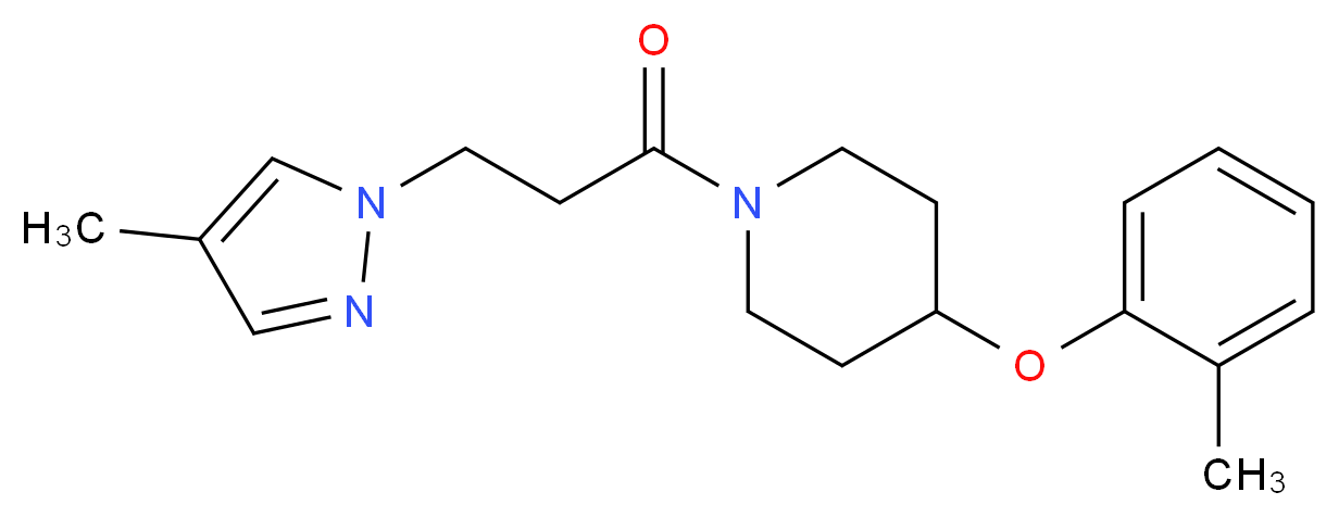 4-(2-methylphenoxy)-1-[3-(4-methyl-1H-pyrazol-1-yl)propanoyl]piperidine_Molecular_structure_CAS_)