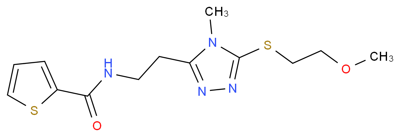 N-(2-{5-[(2-methoxyethyl)thio]-4-methyl-4H-1,2,4-triazol-3-yl}ethyl)-2-thiophenecarboxamide_Molecular_structure_CAS_)