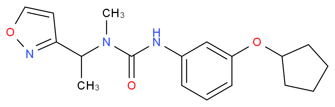 N'-[3-(cyclopentyloxy)phenyl]-N-(1-isoxazol-3-ylethyl)-N-methylurea_Molecular_structure_CAS_)