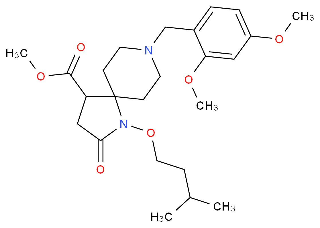 methyl 8-(2,4-dimethoxybenzyl)-1-(3-methylbutoxy)-2-oxo-1,8-diazaspiro[4.5]decane-4-carboxylate_Molecular_structure_CAS_)