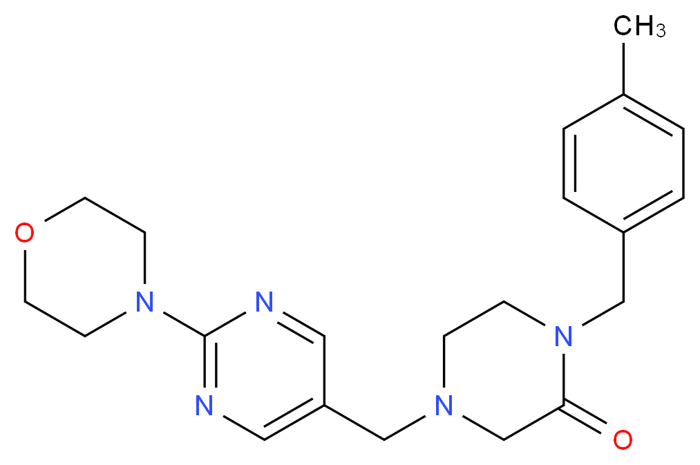 1-(4-methylbenzyl)-4-{[2-(4-morpholinyl)-5-pyrimidinyl]methyl}-2-piperazinone_Molecular_structure_CAS_)