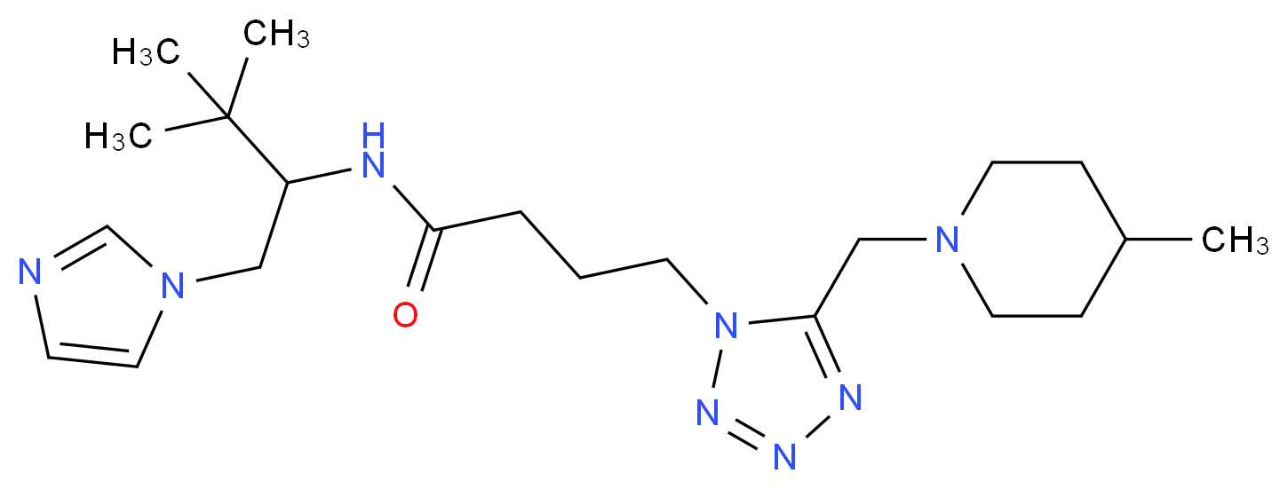 N-[1-(1H-imidazol-1-ylmethyl)-2,2-dimethylpropyl]-4-{5-[(4-methyl-1-piperidinyl)methyl]-1H-tetrazol-1-yl}butanamide_Molecular_structure_CAS_)