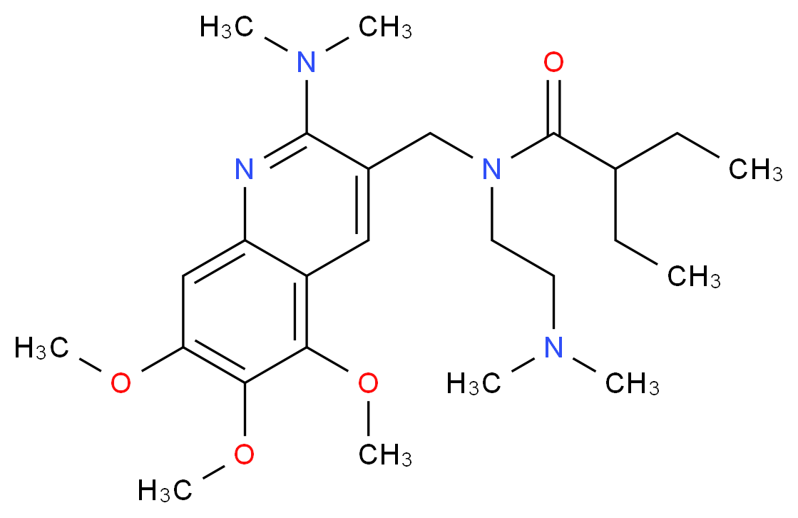 N-[2-(dimethylamino)ethyl]-N-{[2-(dimethylamino)-5,6,7-trimethoxy-3-quinolinyl]methyl}-2-ethylbutanamide_Molecular_structure_CAS_)