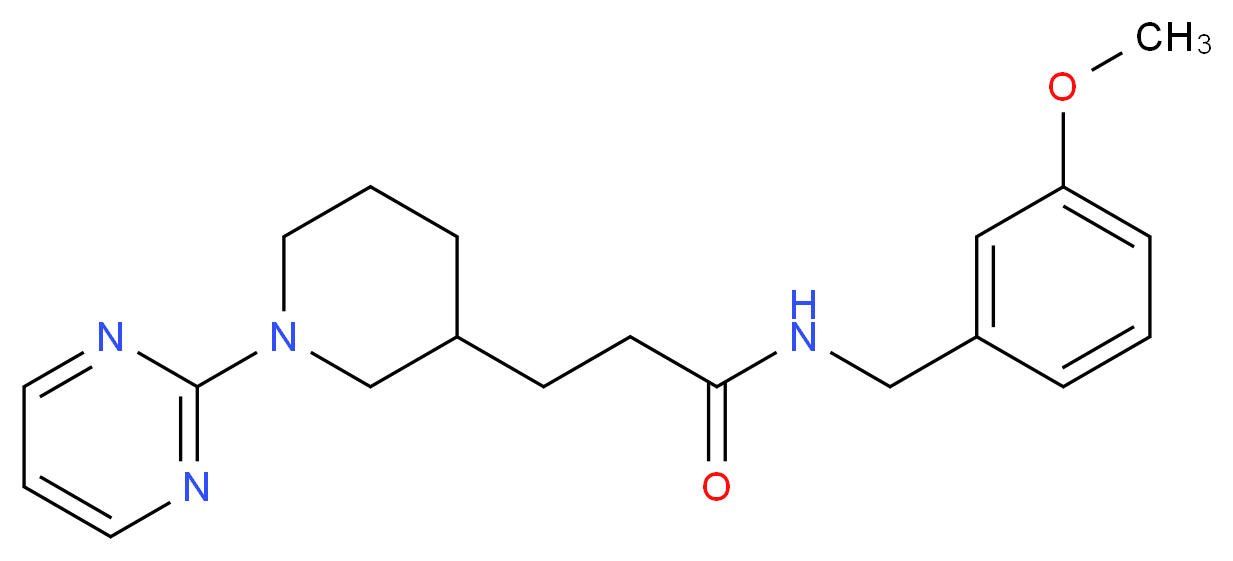 N-(3-methoxybenzyl)-3-[1-(2-pyrimidinyl)-3-piperidinyl]propanamide_Molecular_structure_CAS_)