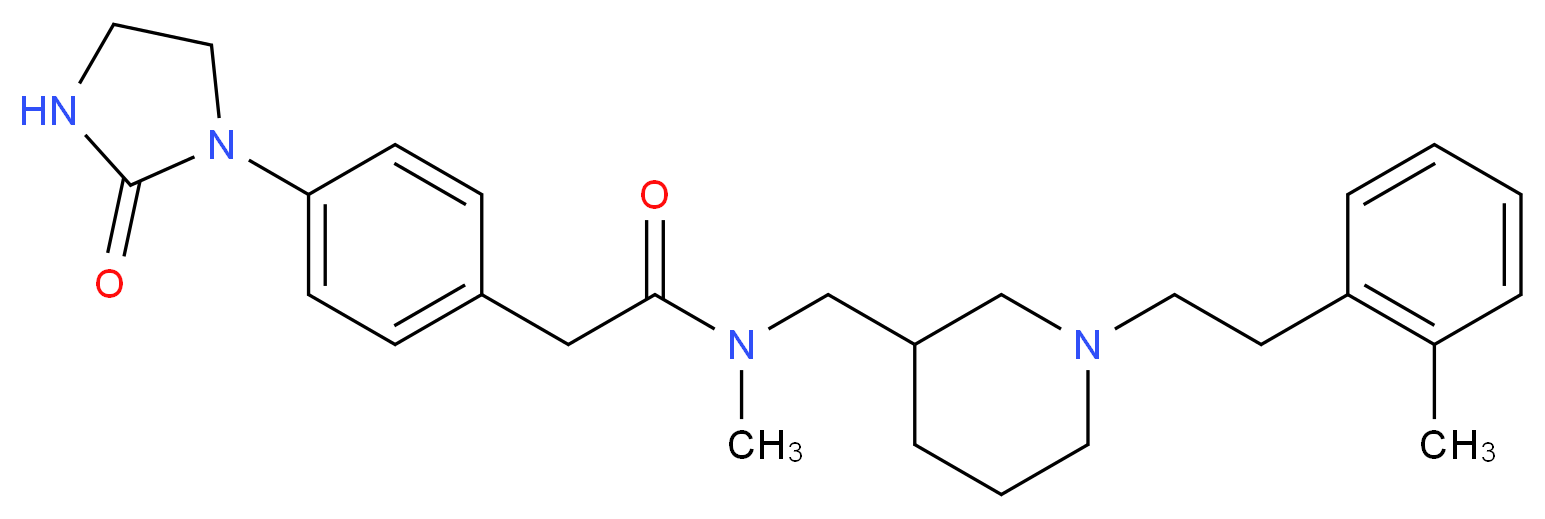 N-methyl-N-({1-[2-(2-methylphenyl)ethyl]-3-piperidinyl}methyl)-2-[4-(2-oxo-1-imidazolidinyl)phenyl]acetamide_Molecular_structure_CAS_)