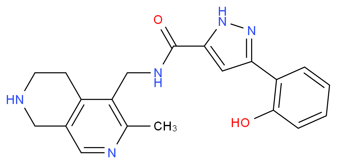 3-(2-hydroxyphenyl)-N-[(3-methyl-5,6,7,8-tetrahydro-2,7-naphthyridin-4-yl)methyl]-1H-pyrazole-5-carboxamide_Molecular_structure_CAS_)