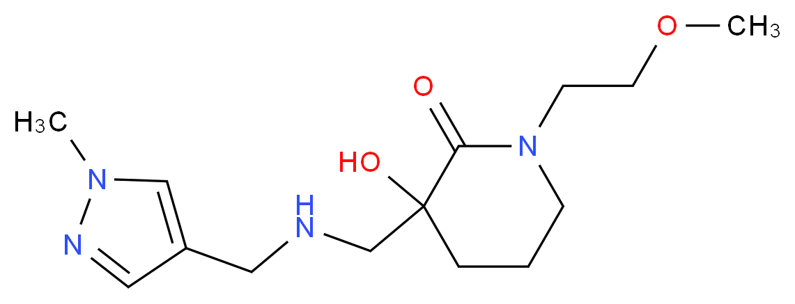 3-hydroxy-1-(2-methoxyethyl)-3-({[(1-methyl-1H-pyrazol-4-yl)methyl]amino}methyl)piperidin-2-one_Molecular_structure_CAS_)