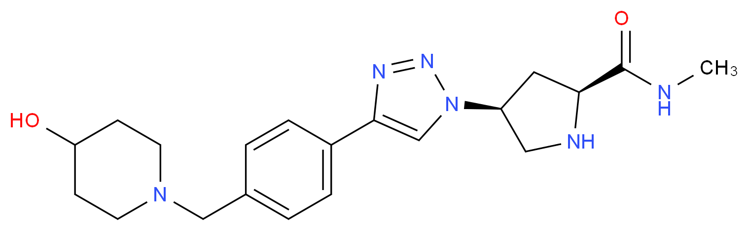 (2S,4S)-4-(4-{4-[(4-hydroxypiperidin-1-yl)methyl]phenyl}-1H-1,2,3-triazol-1-yl)-N-methylpyrrolidine-2-carboxamide_Molecular_structure_CAS_)