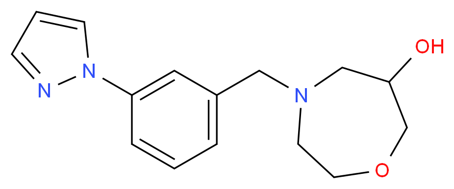 4-[3-(1H-pyrazol-1-yl)benzyl]-1,4-oxazepan-6-ol_Molecular_structure_CAS_)