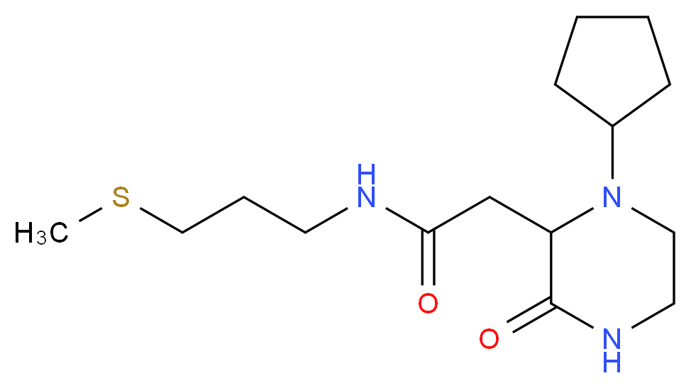2-(1-cyclopentyl-3-oxo-2-piperazinyl)-N-[3-(methylthio)propyl]acetamide_Molecular_structure_CAS_)