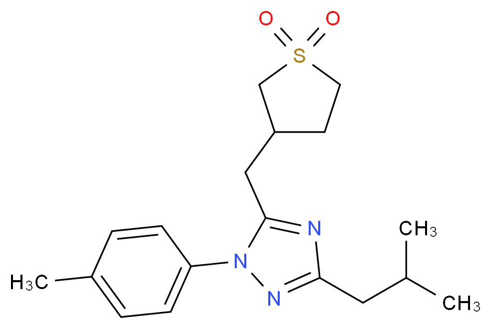 5-[(1,1-dioxidotetrahydro-3-thienyl)methyl]-3-isobutyl-1-(4-methylphenyl)-1H-1,2,4-triazole_Molecular_structure_CAS_)